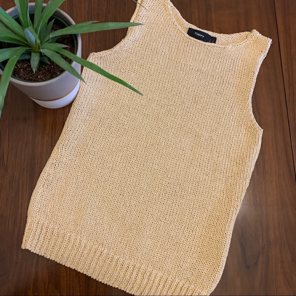 Theory Knitted Sweater Round Neck Sleeveless  Sz S